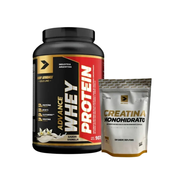 COMBO-002 PROTEINA WHEY BODY ADVANCED + Creatina body advanced doy pack 300grs - CHOCOLATE / FRUTOS ROJOS / VAINILLA
