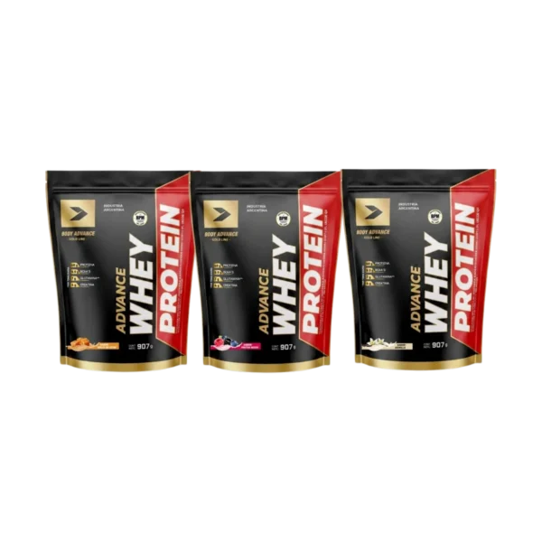 COMBO-004 3 PROTEINA WHEY BODY ADVANCED - CHOCOLATE / FRUTOS ROJOS / VAINILLA