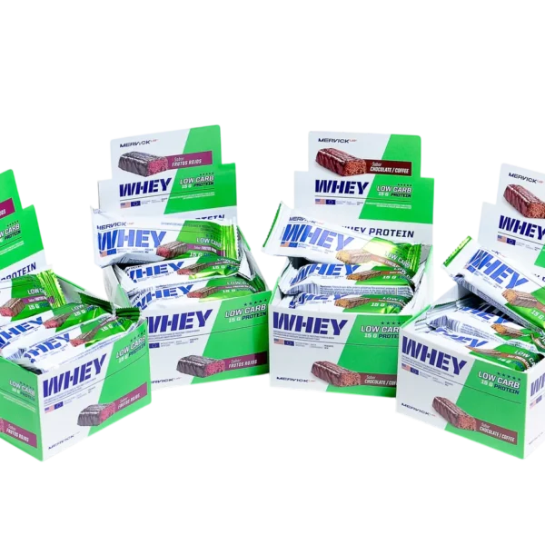 CAJA BARRITAS LOW CARB MERVICK - CHOCOLATE Y CAFÉ / FRUTOS ROJOS