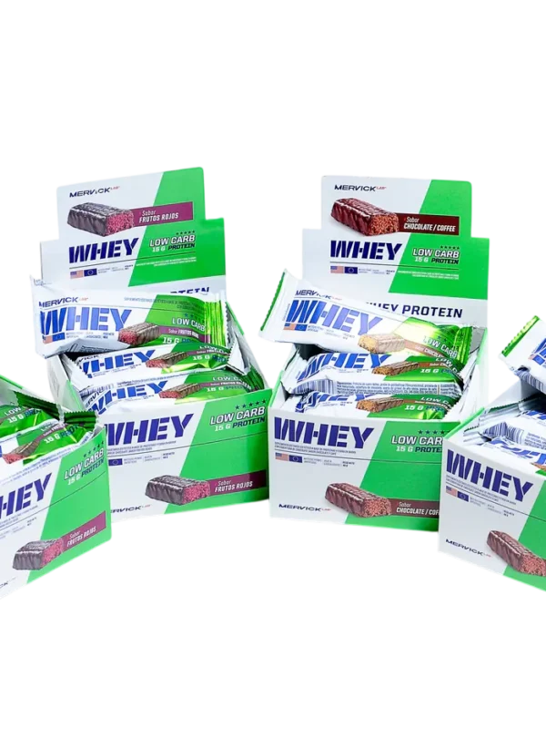 CAJA BARRITAS LOW CARB MERVICK  - CHOCOLATE Y CAFÉ / FRUTOS ROJOS