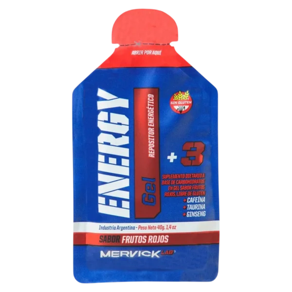 MER-018-FRUTO GELES ENERGY CON CAFEINA MERVICK FRUTOS ROJOS / LIMON / MANZANA / NARANJA
